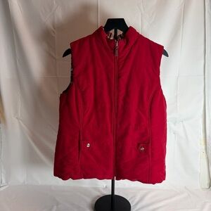Karen Scott Sport Reversible Puffer Vest – Red / Plaid – Size Large